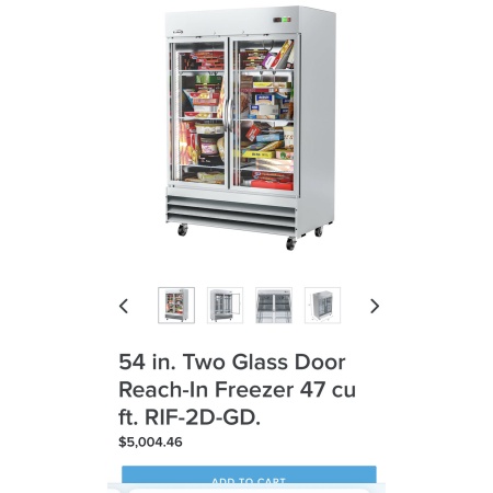 Buy KOOLMORE 54 in. Two Glass Door Reach-In Freezer 47 cu ft. RIF-2D-GD